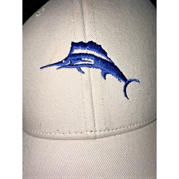 Tommy Bahama Marlin Hat Strapback HAT Golf Cap Khaki Adjustable Beach - Picture 2 of 9